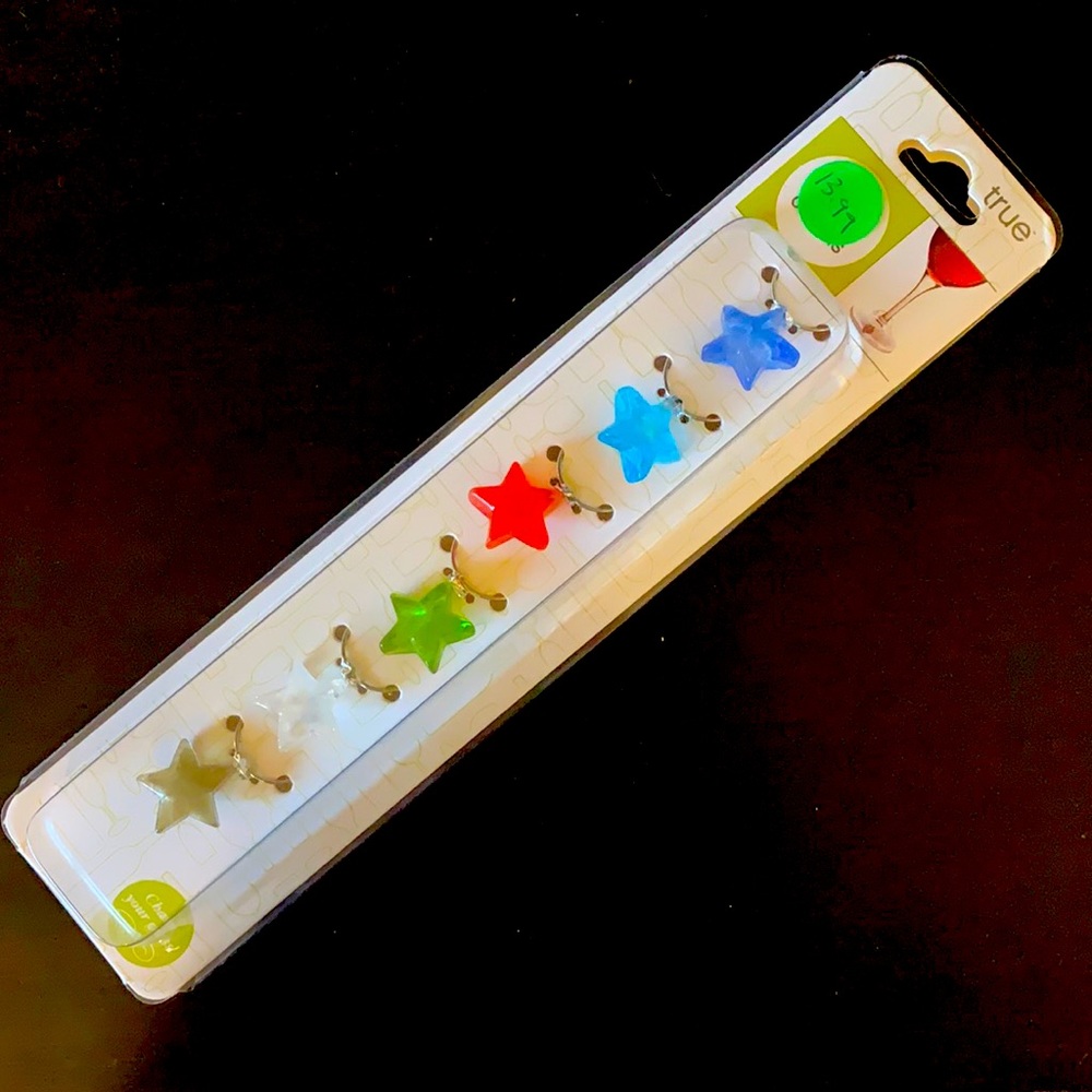 Star shaped wine glass charms